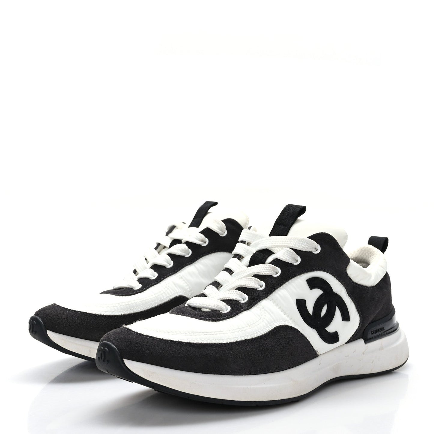 Chanel CC Calfskin Suede & Nylon Sneakers for Women