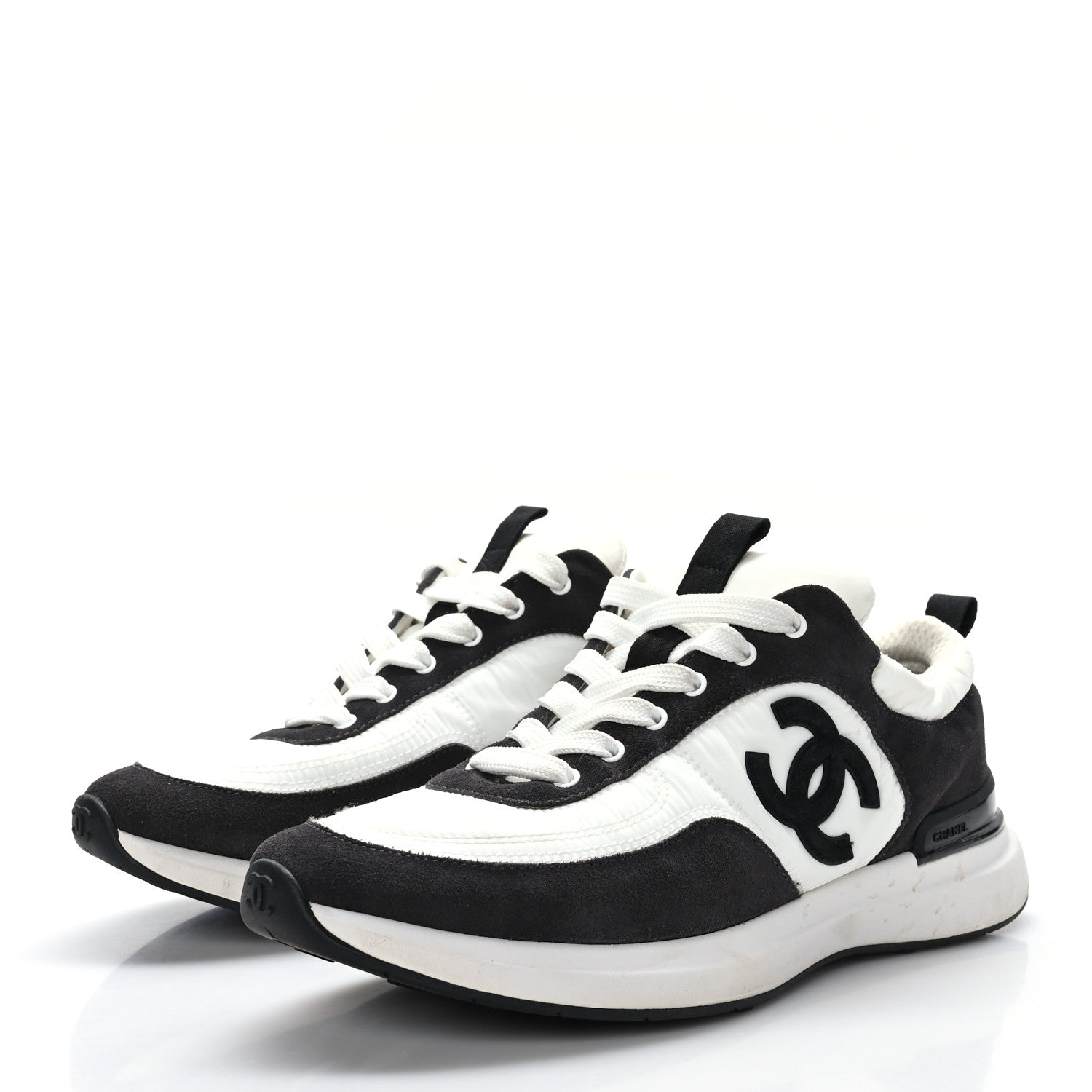 Chanel CC Calfskin Suede & Nylon Sneakers for Women