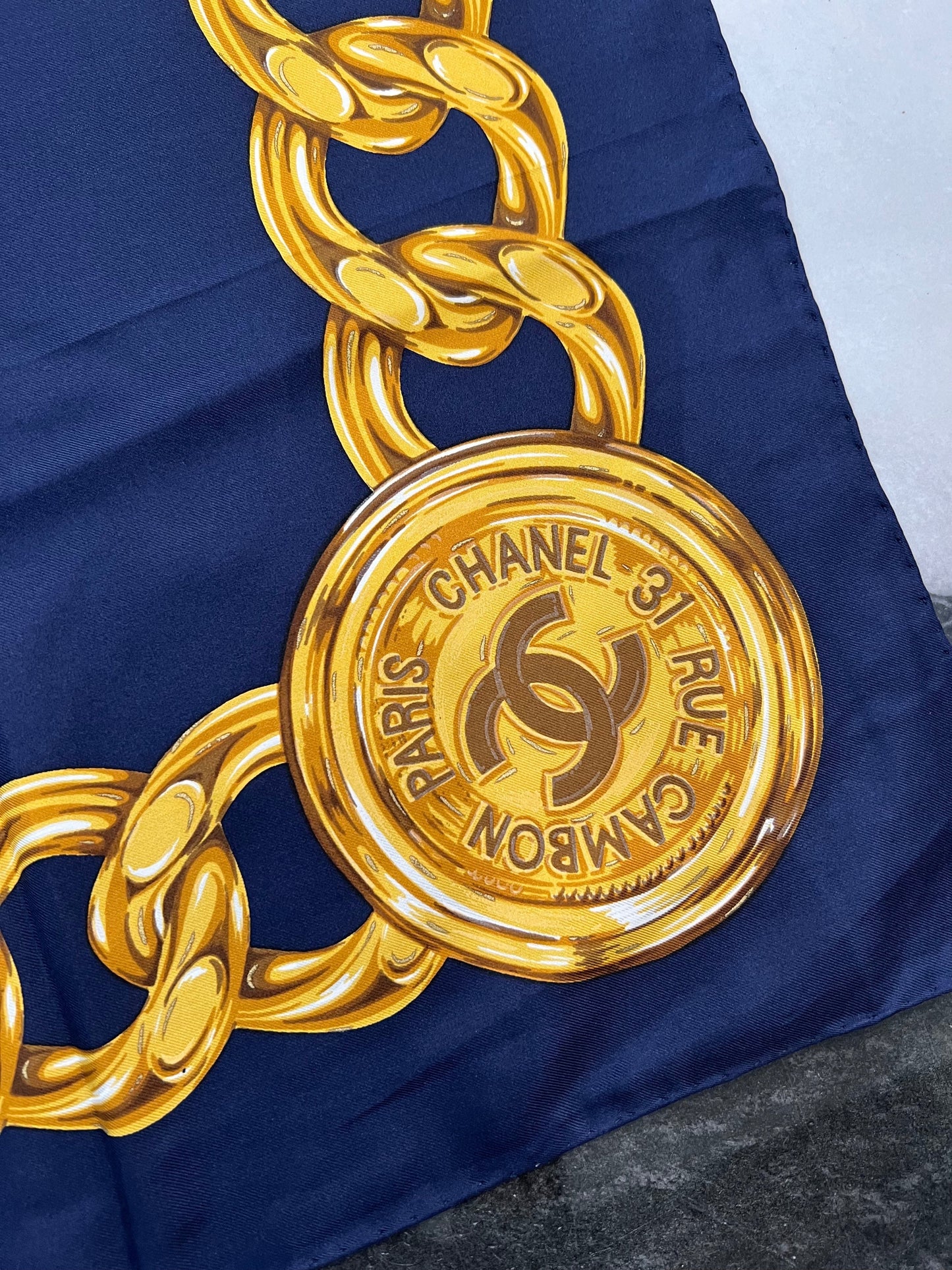 Chanel Paris 31 Rue Cambon Cc Silk Scarf Bag