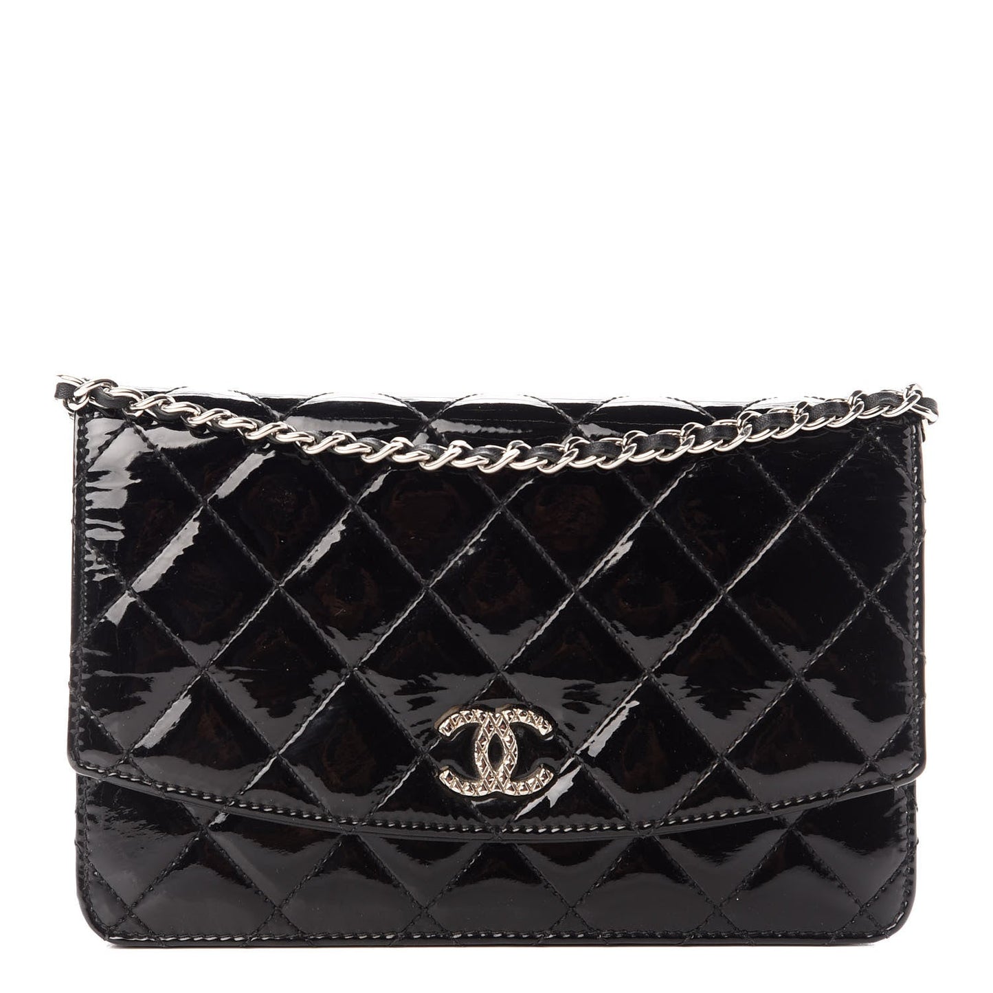 Chanel CC QUILTED PATENT ON Wallet Case 3