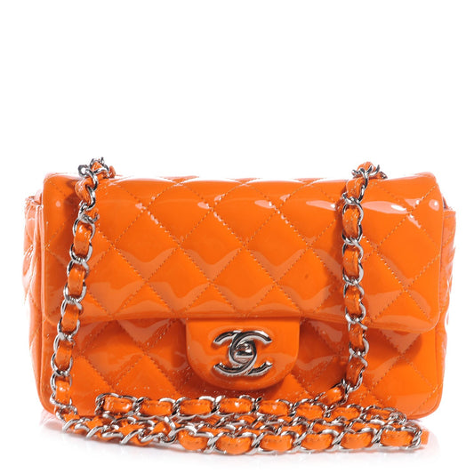 Chanel QUILTED PATENT FLAP Leather Shoulder Bag
