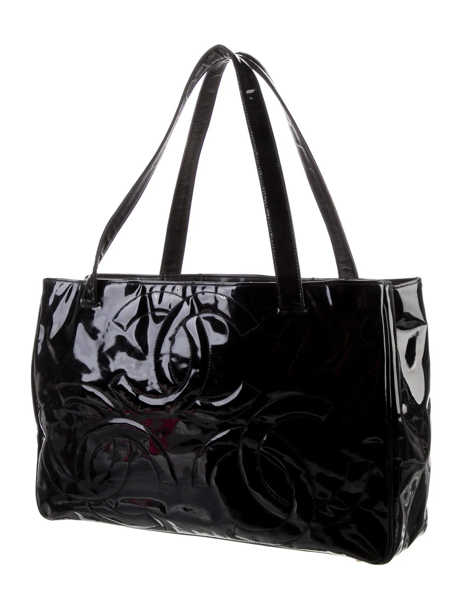 Chanel PATENT TRIPLE CC Leather Tote Bag