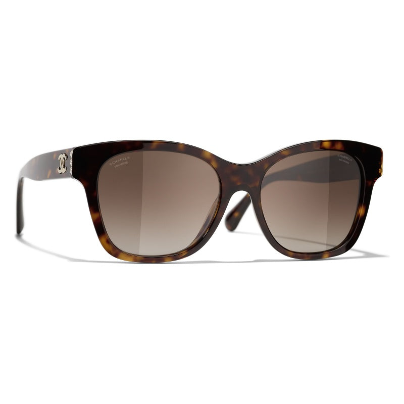 Chanel Cc Polarized Sunglasses Brown Tortoise Bag