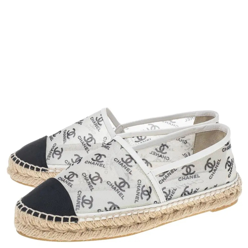 Chanel Cc Print Mesh Fabric Espadrilles Bag