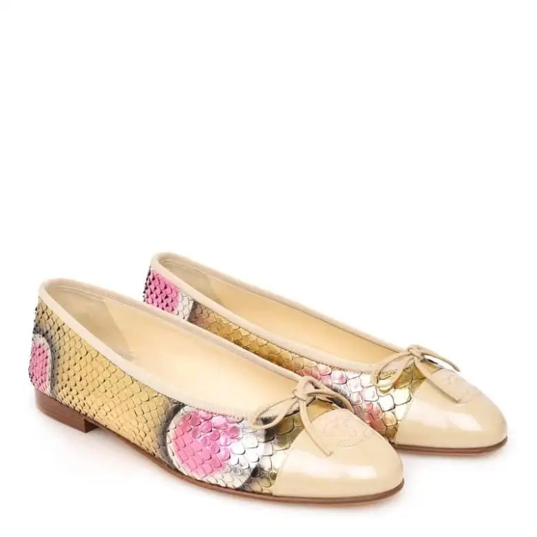 Chanel Cc Python Ballerina Flats Bag