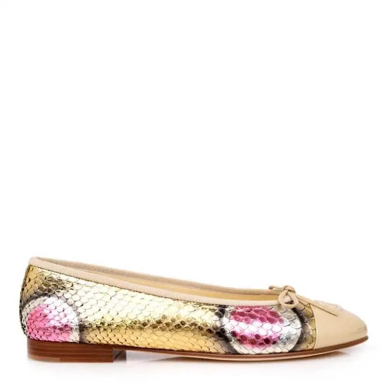 Chanel CC Python Ballerina Flats for Women