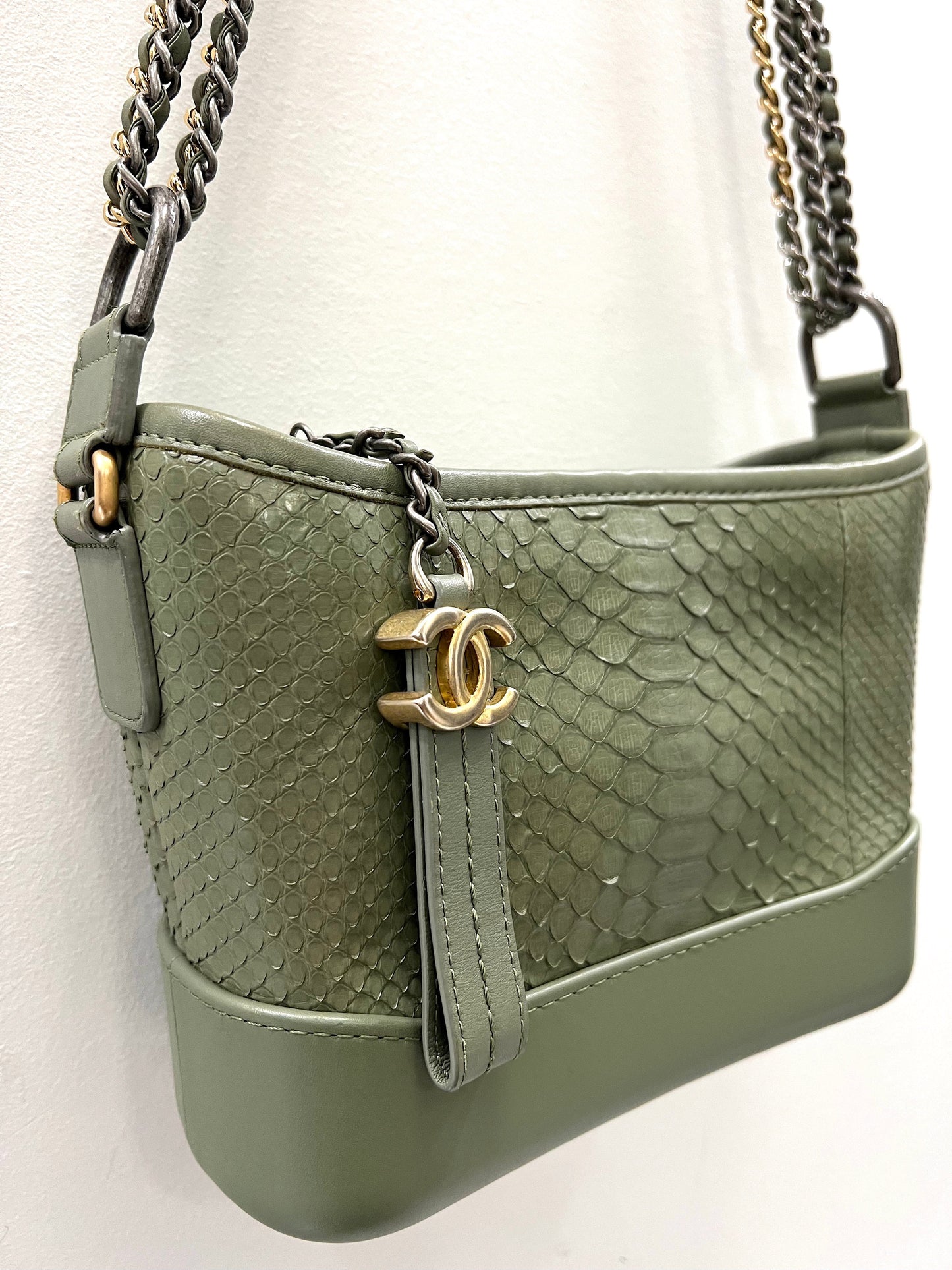 Chanel CC PYTHON HOBO Shoulder Bag