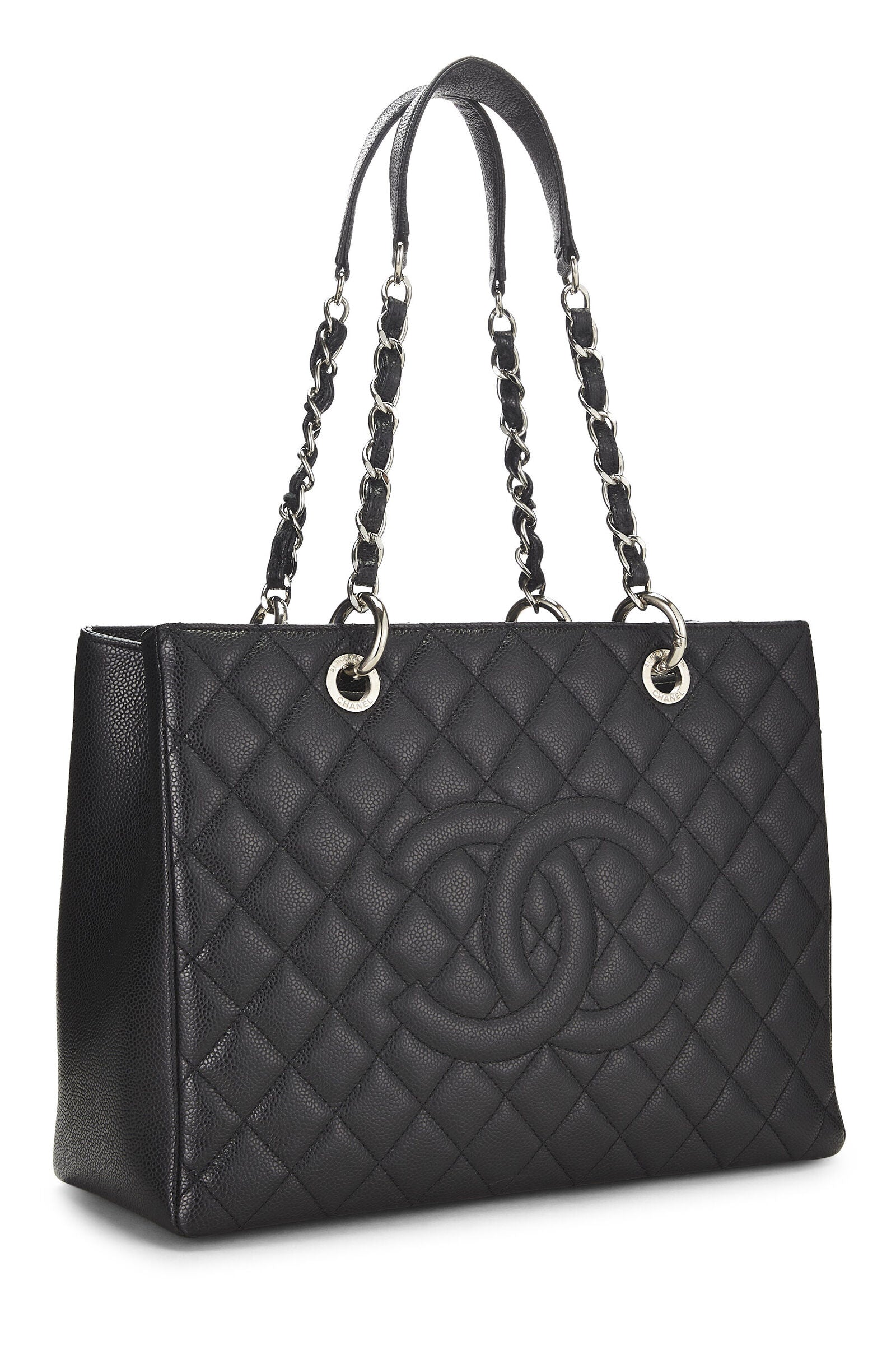 Chanel QUILTED CAVIAR GRAND SHOPPING GST Tote Bag