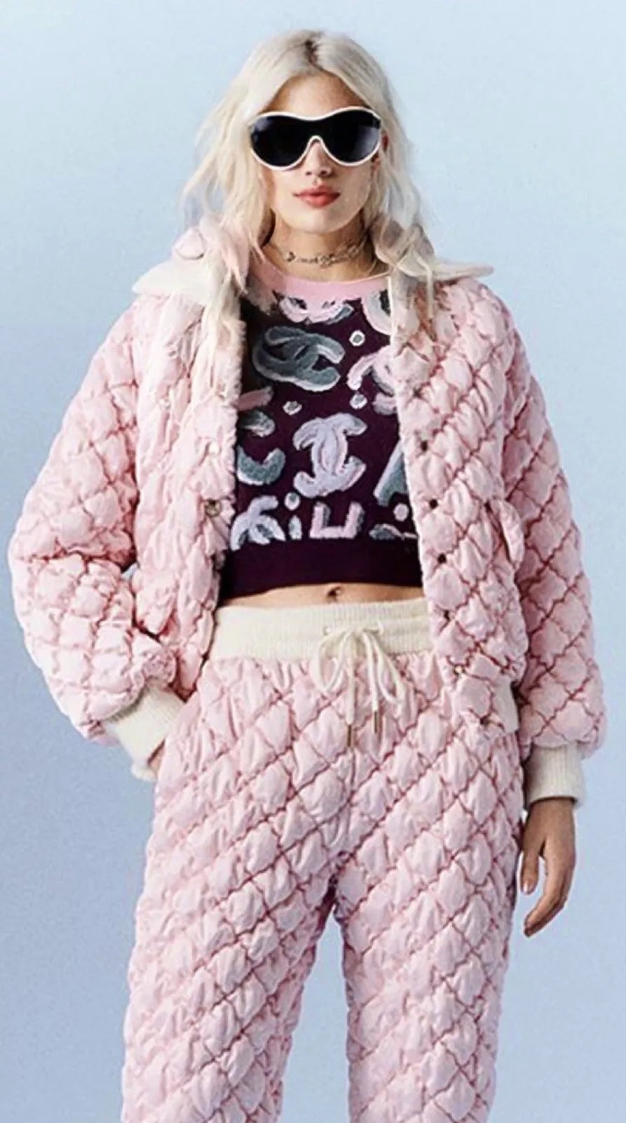 CHANEL QUILTED CC BOMBER JACKET