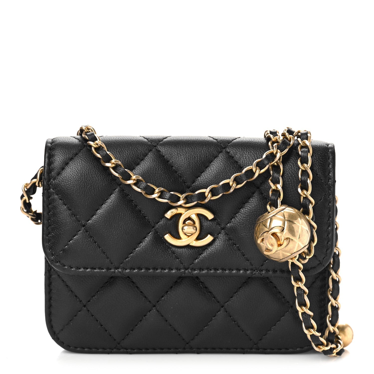 Chanel QUILTED LAMBSKIN PEARL CRUSH Clutch Bag