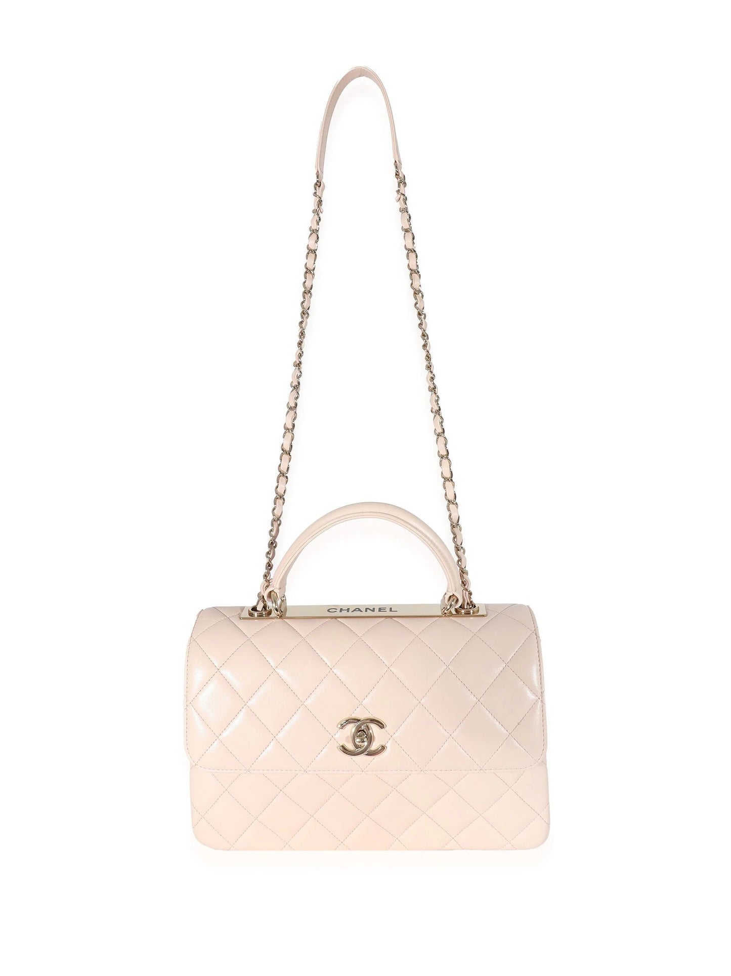 Chanel QUILTED LAMBSKIN TRENDY CC HANDLE FLAP Pink Small Shoulder Bag
