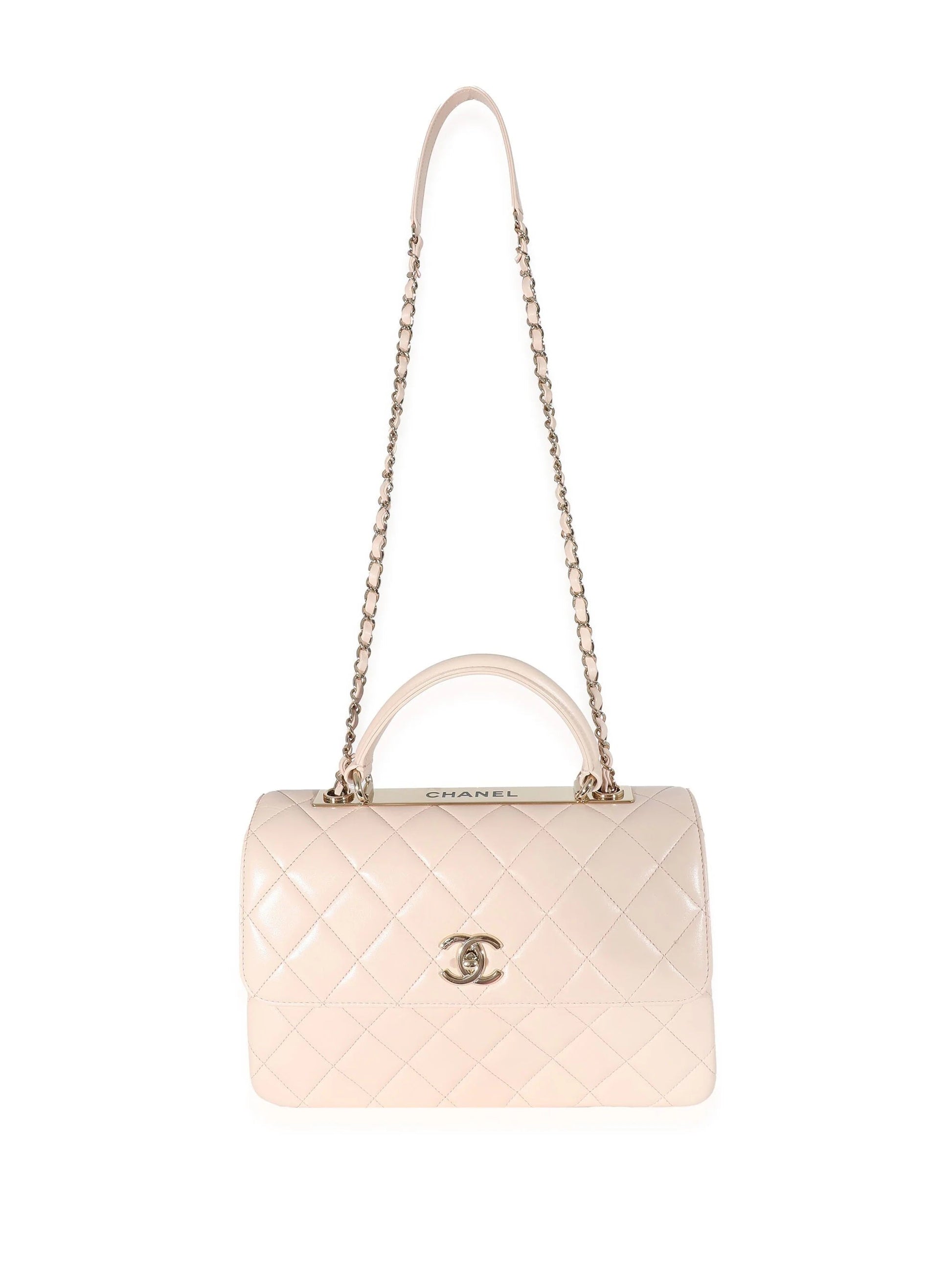 Chanel QUILTED LAMBSKIN TRENDY CC HANDLE FLAP Pink Small Shoulder Bag