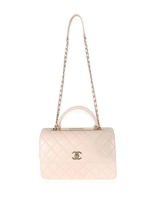 Chanel QUILTED LAMBSKIN TRENDY CC HANDLE FLAP Pink Small Shoulder Bag
