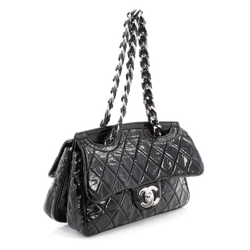 Chanel QUILTED PATENT DAY GLOW Leather Shoulder Bag
