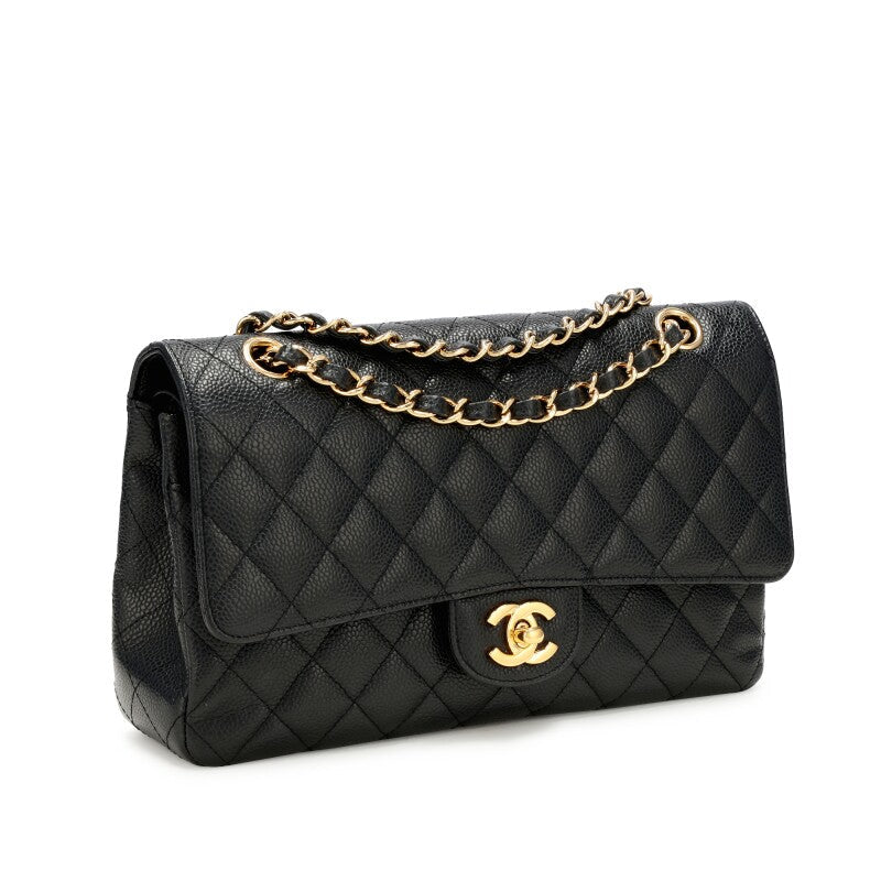 Chanel QUILTED CAVIAR CLASSIC DOUBLE FLAP Leather Handbag