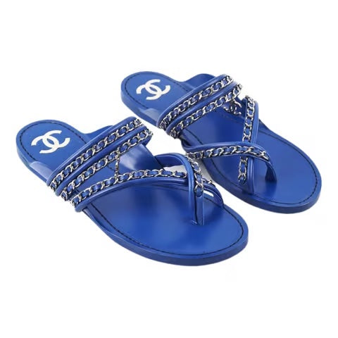 Chanel CC Chain Leather Sandals for Women