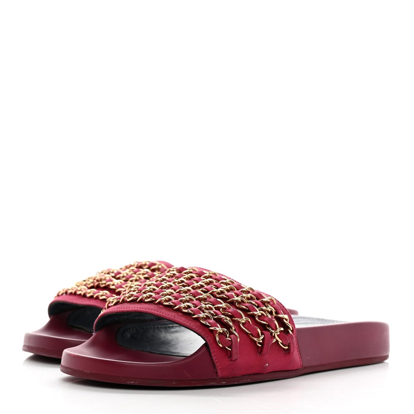 Chanel Satin Chain Slide Mules Bag