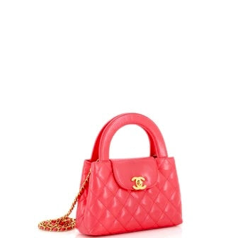 Chanel Shiny Aged Calfskin Quilted Nano Kelly Shopper Women Shoes