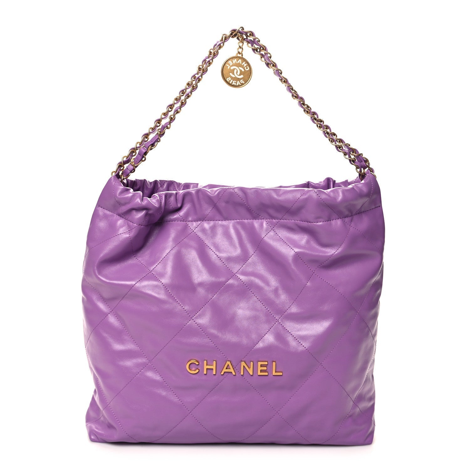 Chanel SHINY QUILTED CALFSKIN 22 Leather Shoulder Bag