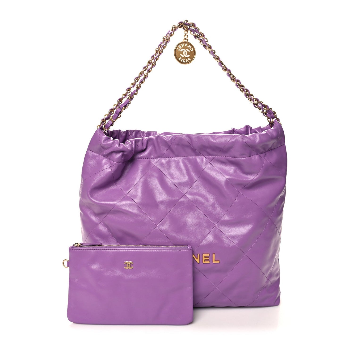 Chanel SHINY QUILTED CALFSKIN 22 Leather Shoulder Bag