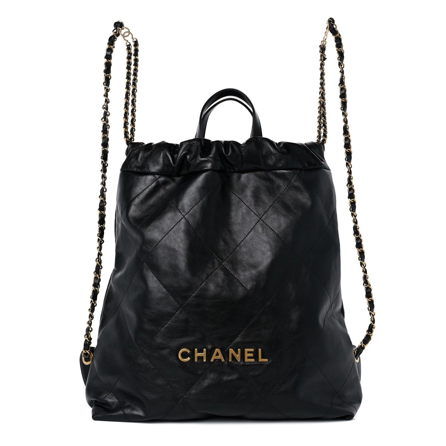 Chanel SHINY QUILTED CALFSKIN 22 BACKPACK Leather