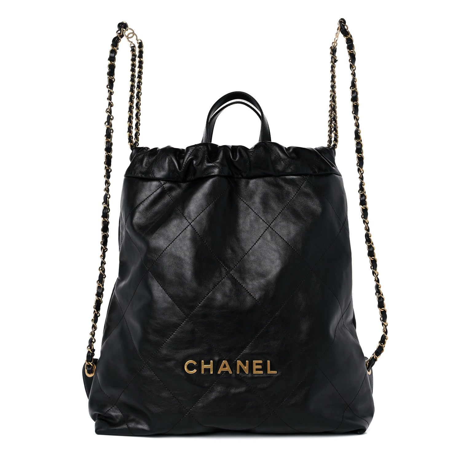 Chanel SHINY QUILTED CALFSKIN 22 BACKPACK Leather