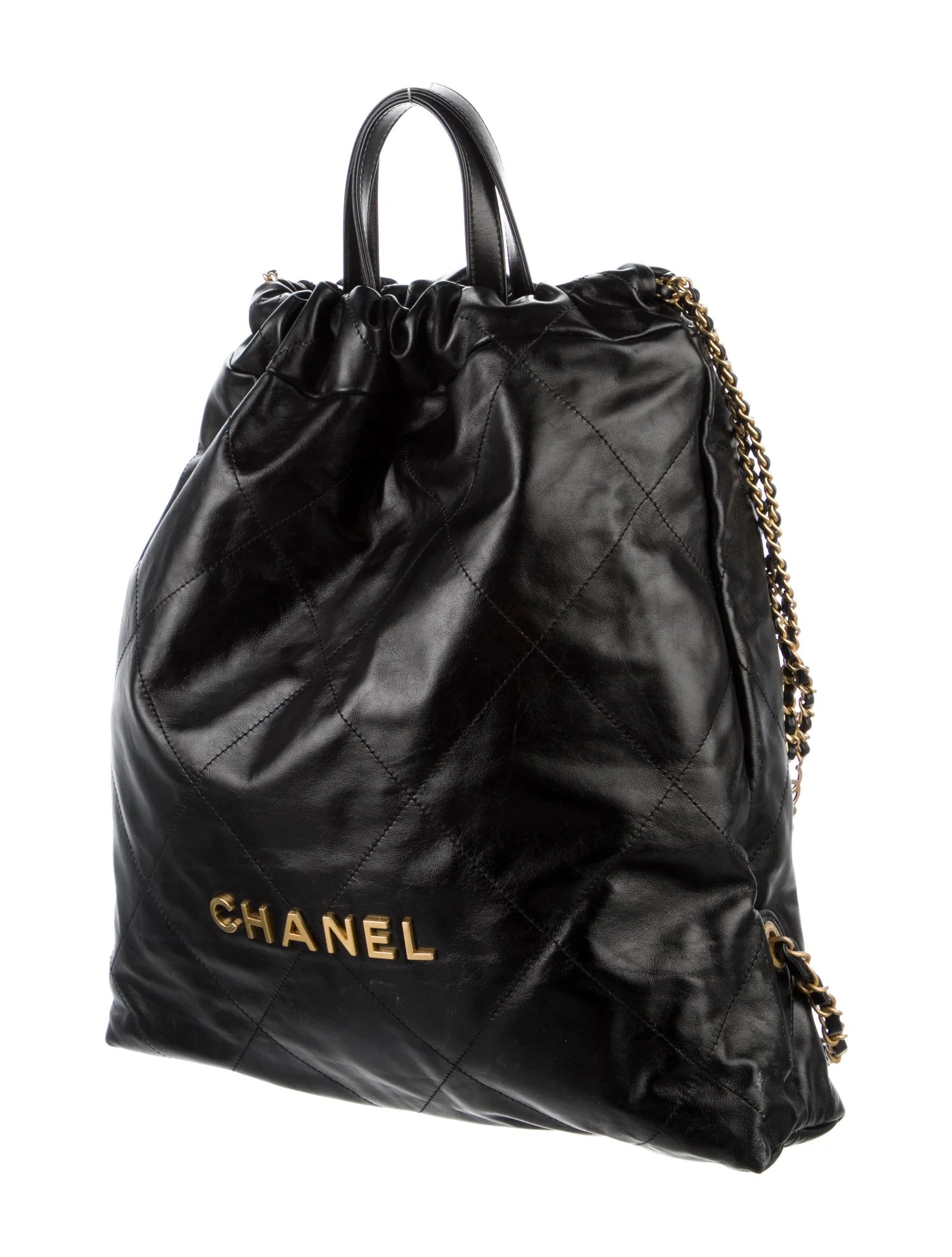 Chanel SHINY QUILTED CALFSKIN 22 BACKPACK Leather