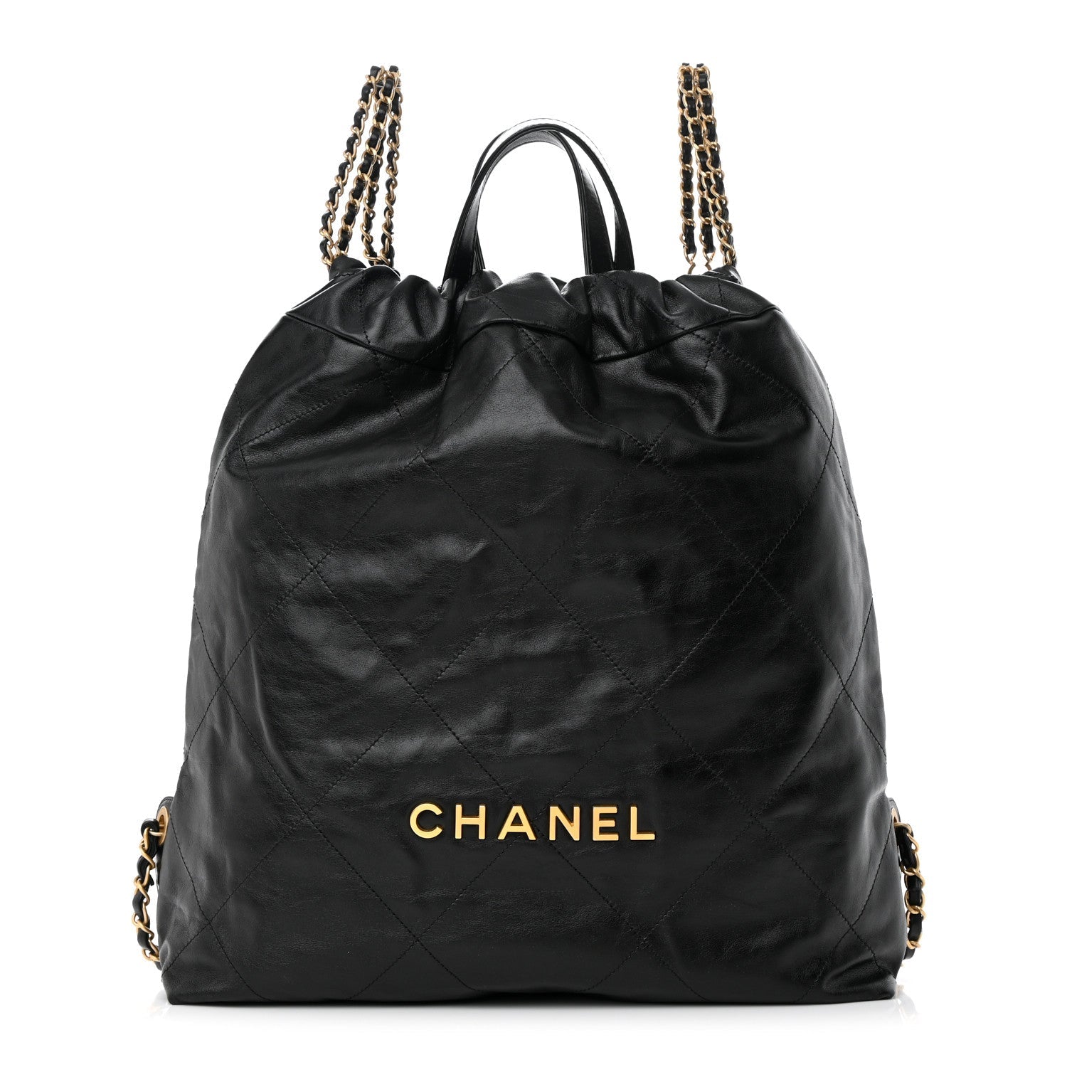 Chanel SHINY QUILTED CALFSKIN 22 BACKPACK Leather