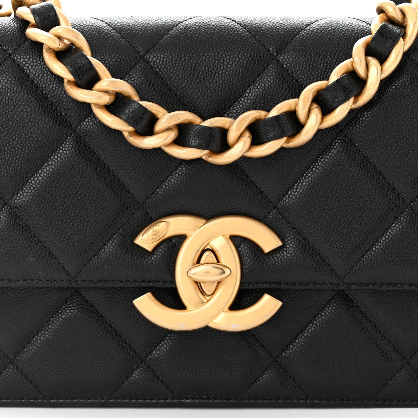 CHANEL SHINY CAVIAR QUILTED FLAP BAG
