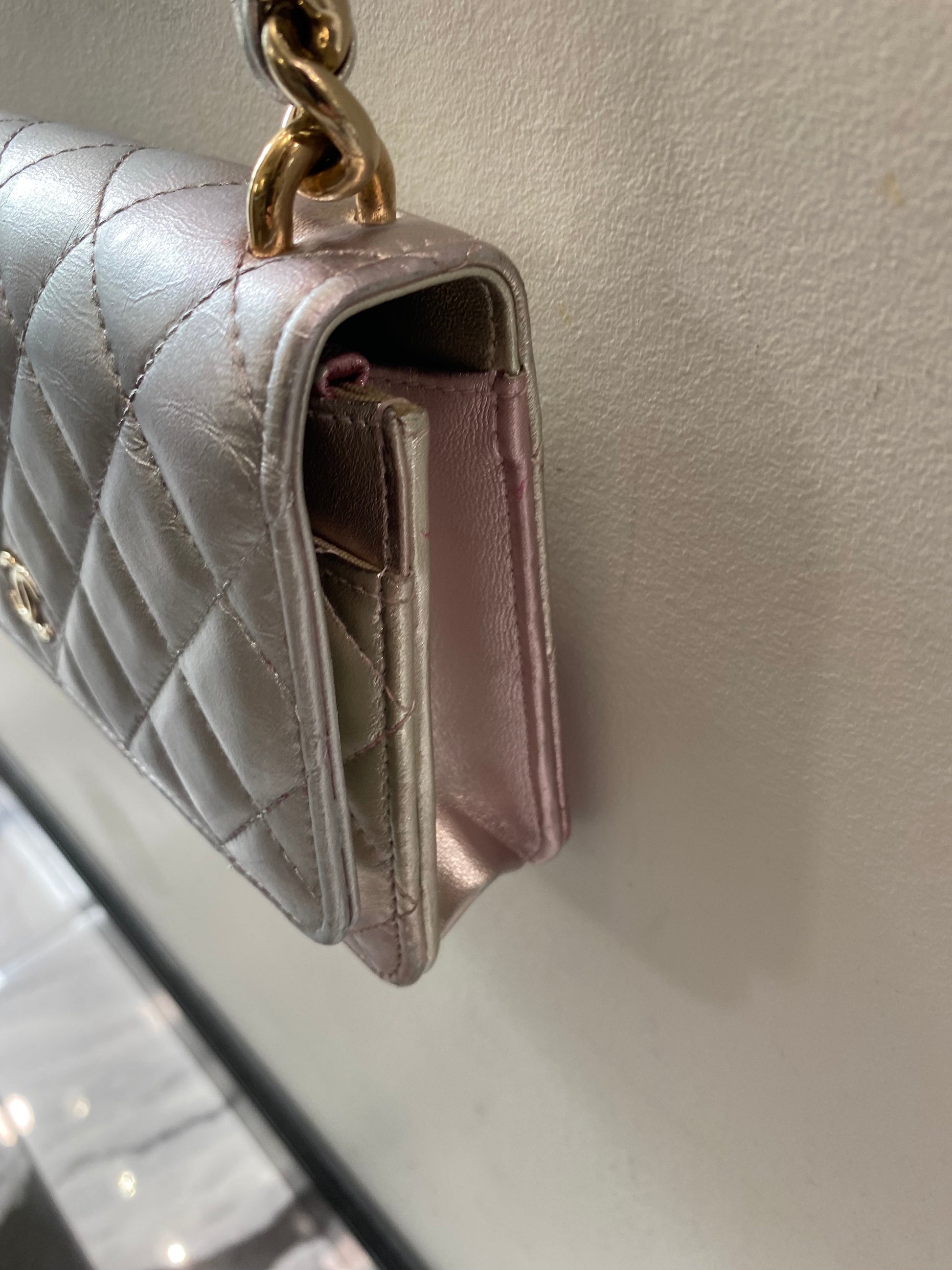 Chanel & S Pink Silver Clutch Bag