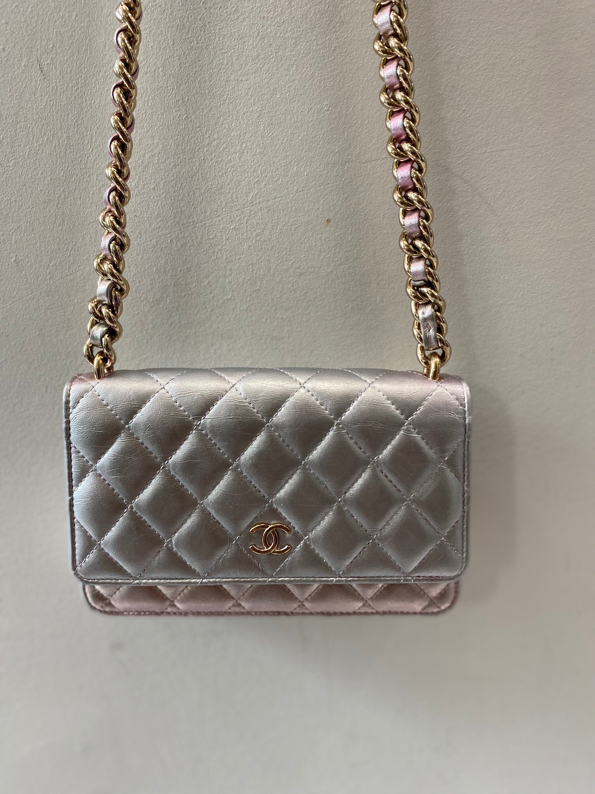 Chanel & S Pink Silver Clutch Bag