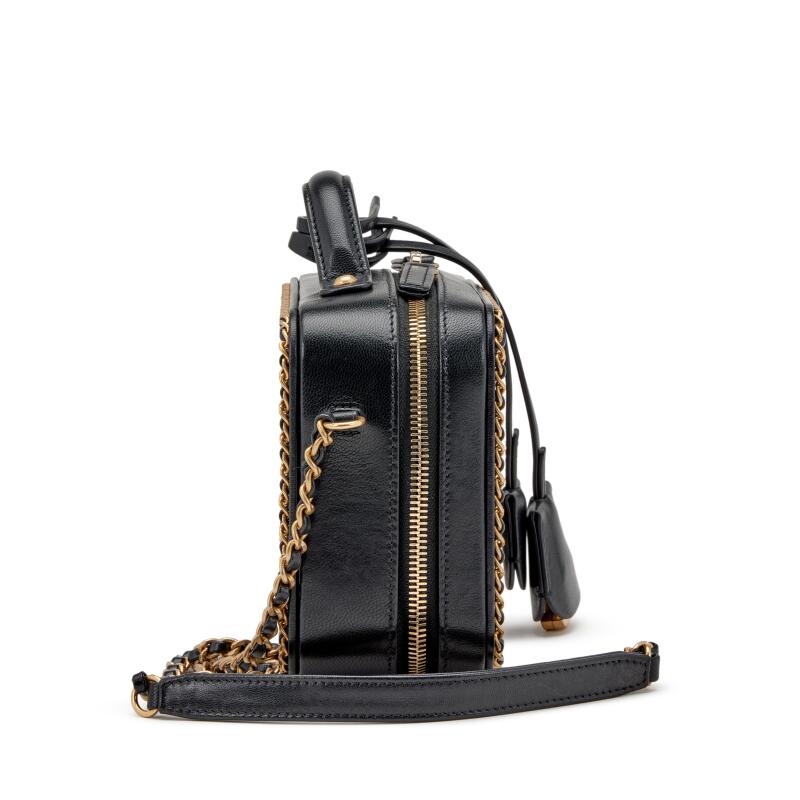 Chanel Small Chain Around Filigree Vanity Case W/ Strap Bag