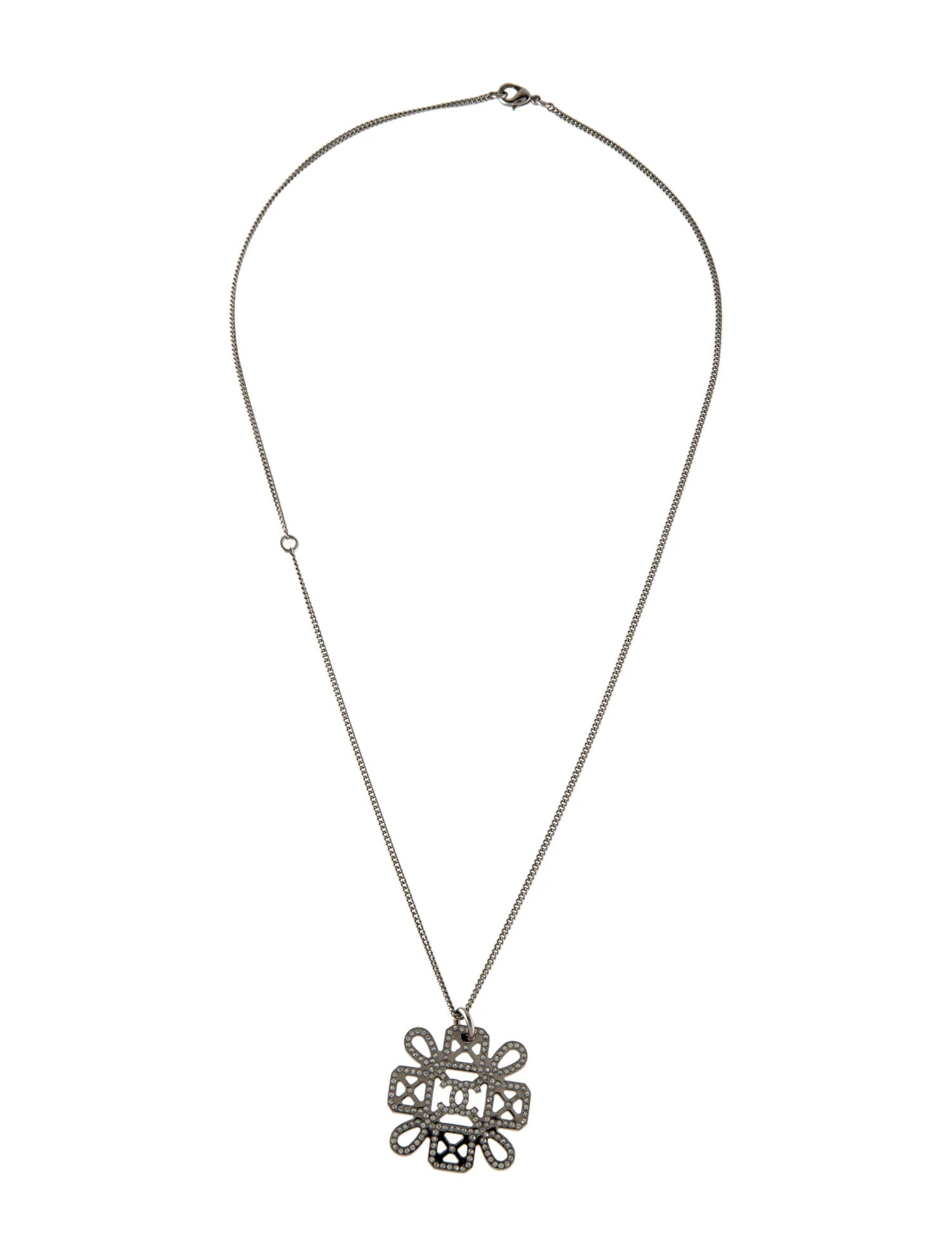 CHANEL STRASS CC PENDANT NECKLACE