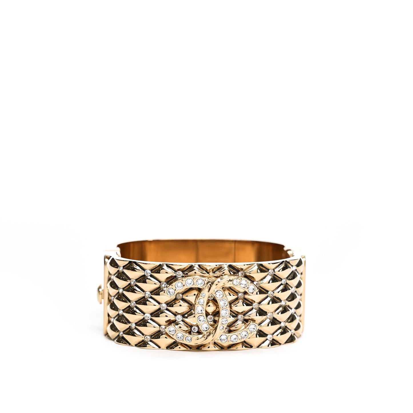 Chanel Strass Dor'e Gold Tone Cuff Bracelet