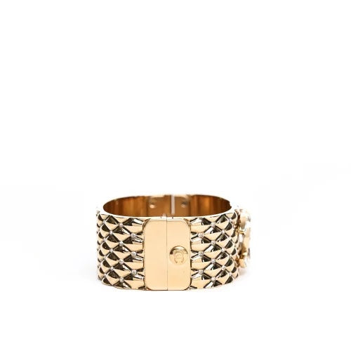 Chanel Strass Dor'e Gold Tone Cuff Bracelet