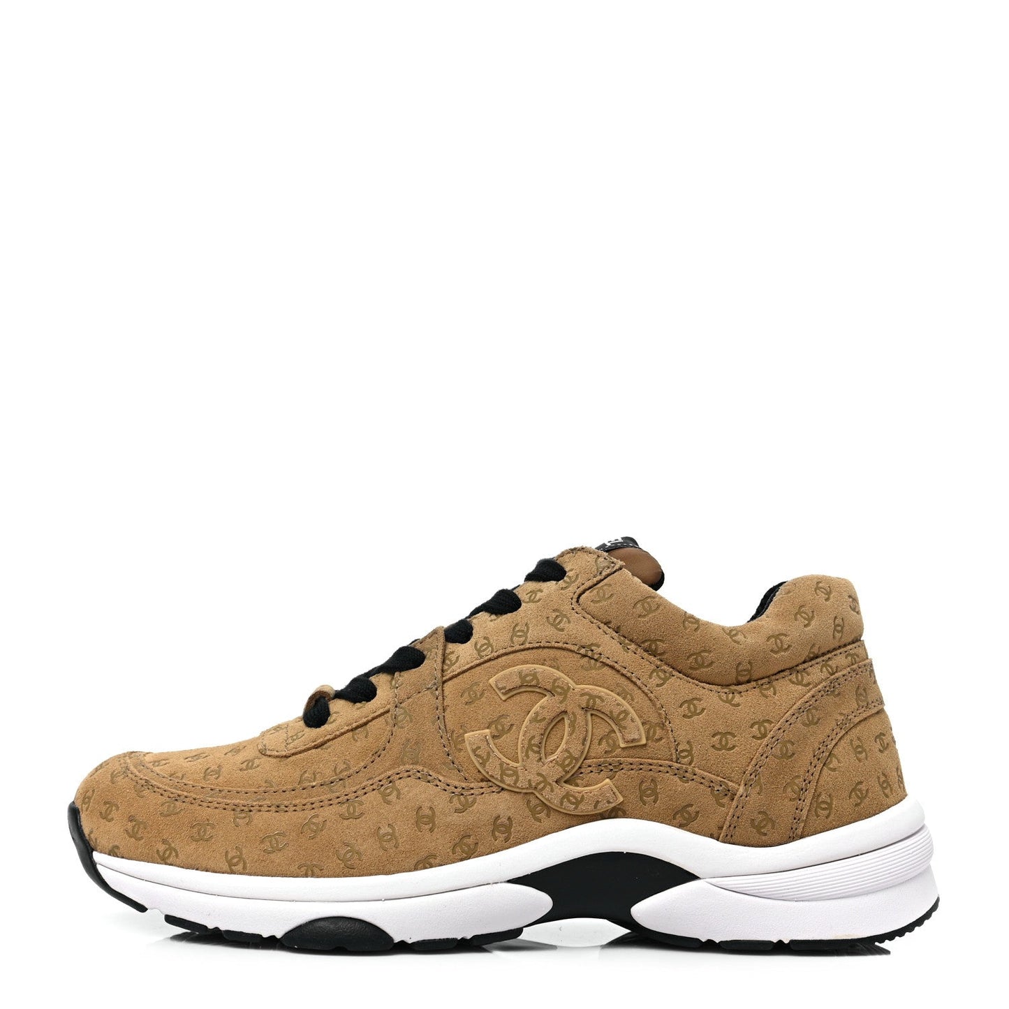 Chanel Suede Calfskin Printed CC Low Top Sneakers for Women