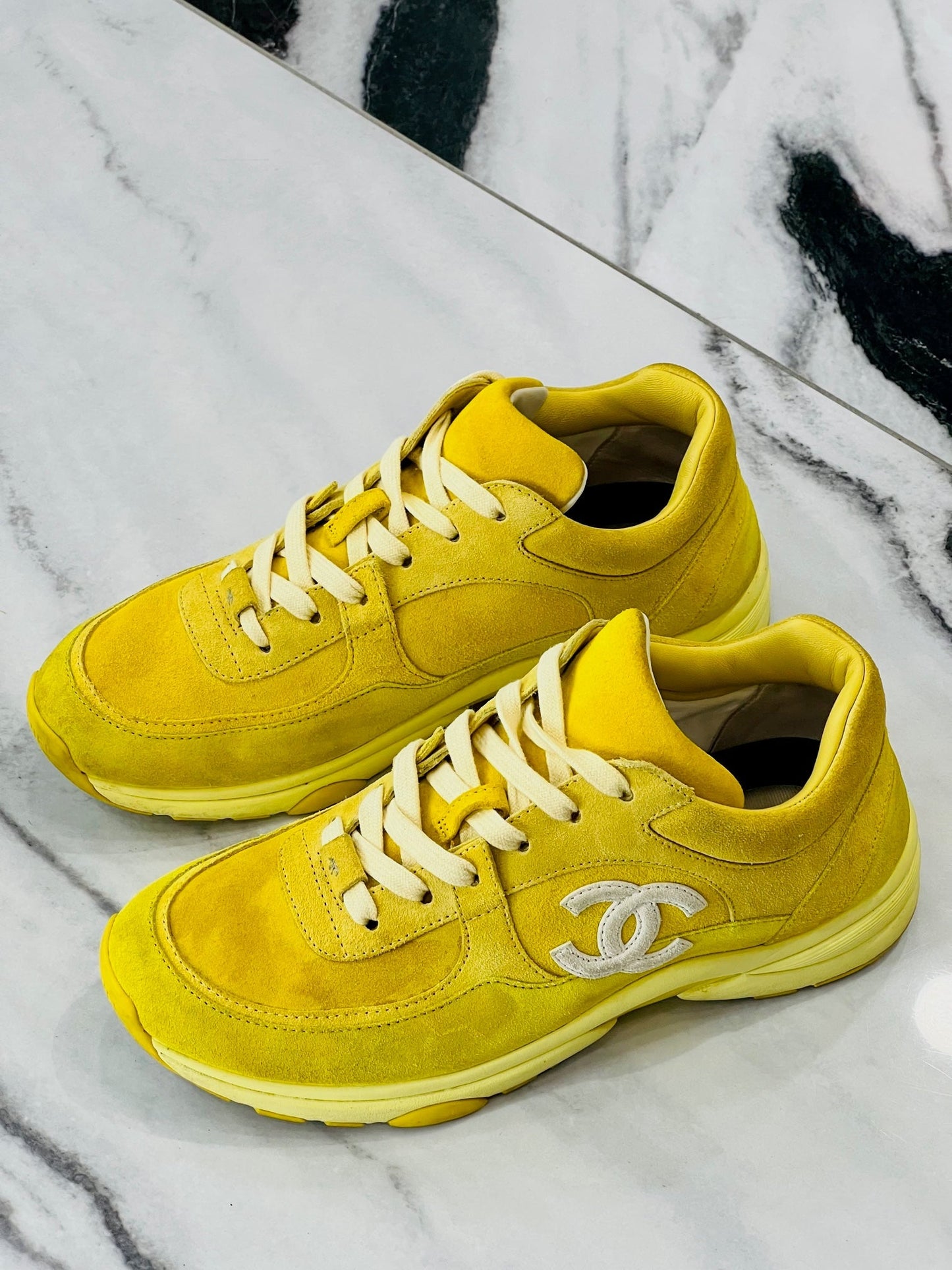 Chanel CC Suede Calfskin Sneakers for Women