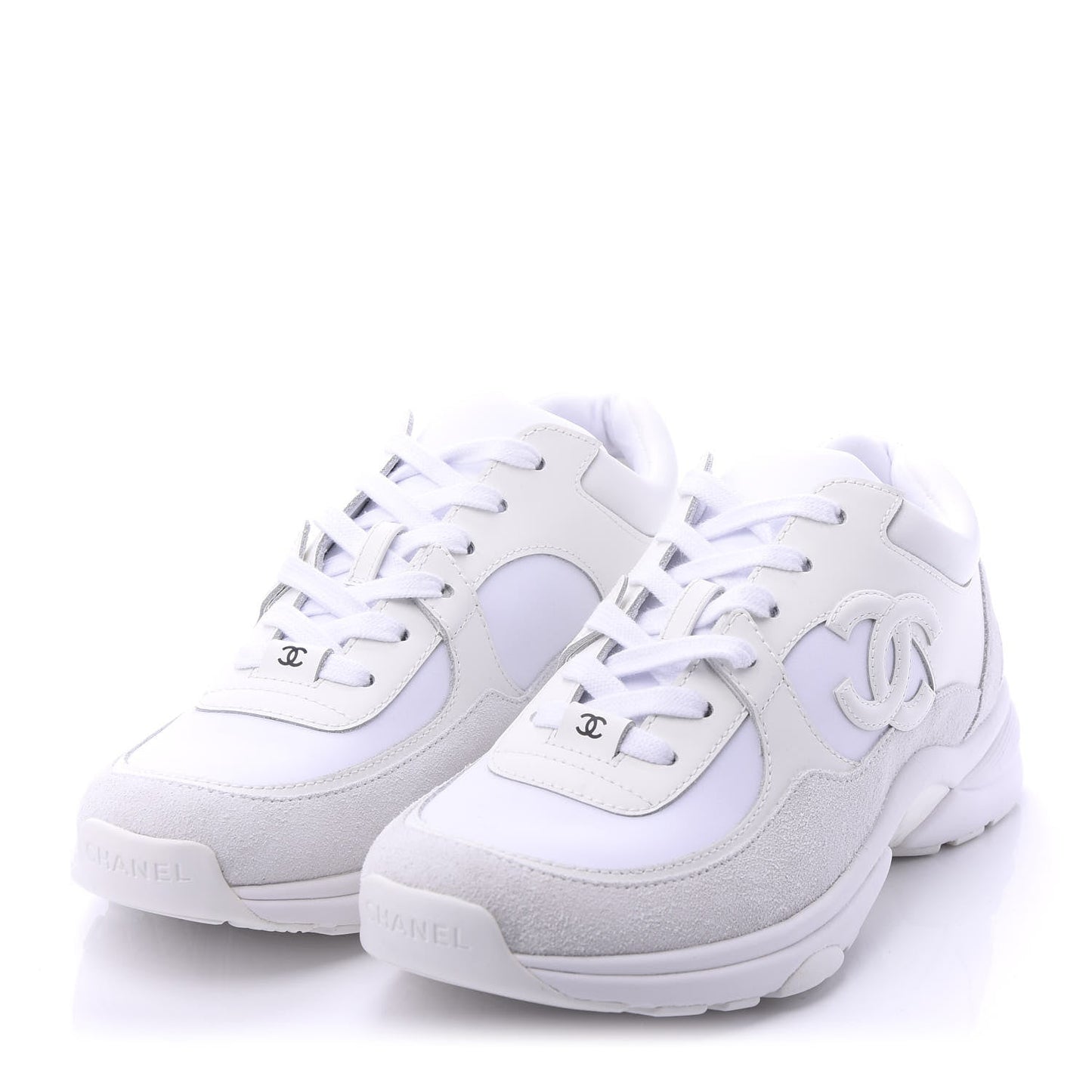 Chanel Suede Calfskin Leather CC Sneakers for Women