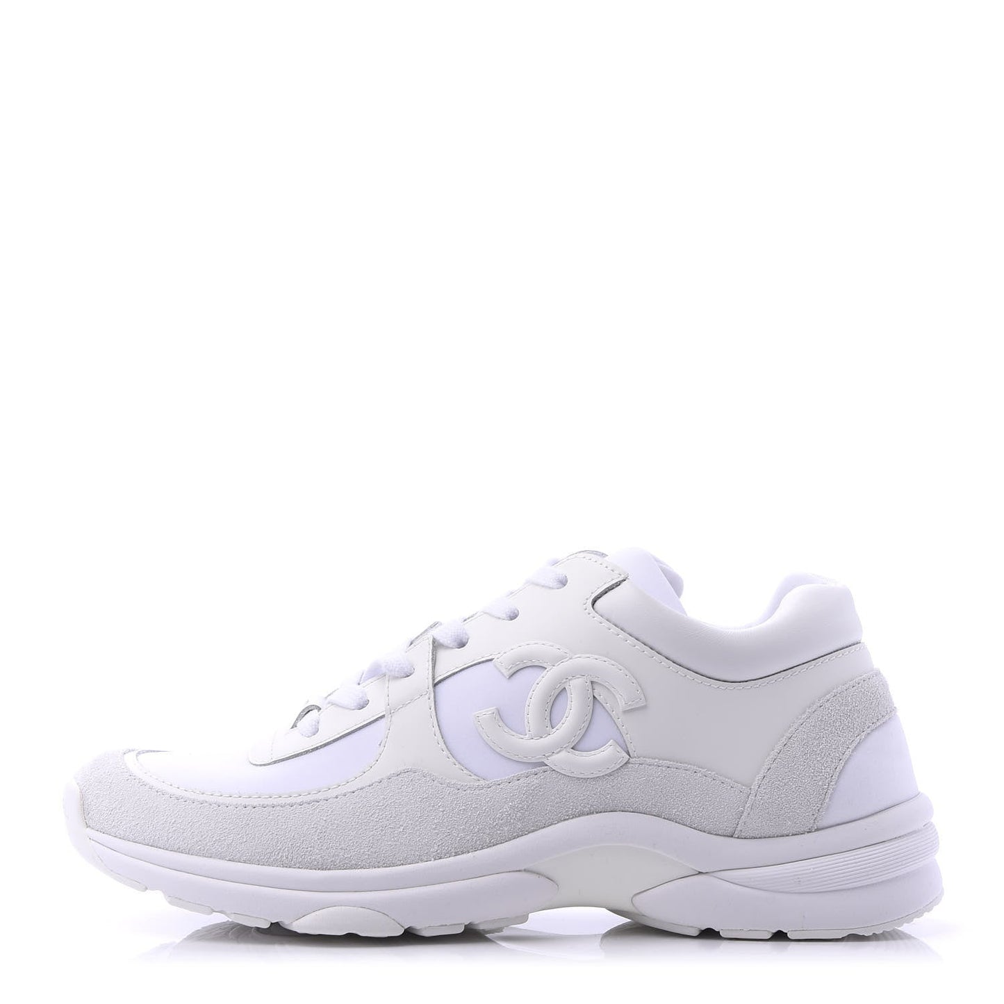 Chanel Suede Calfskin Leather CC Sneakers for Women