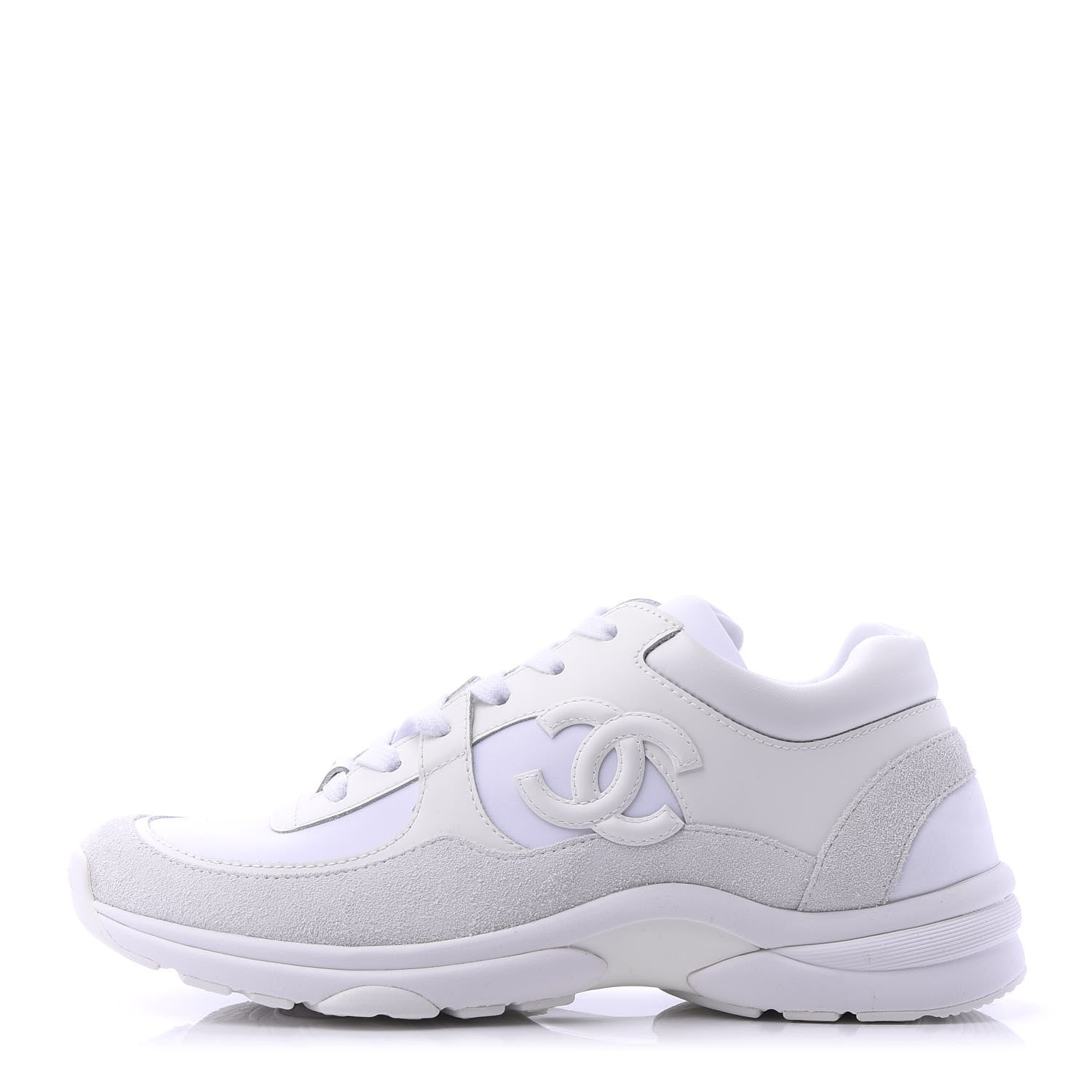 Chanel Suede Calfskin Leather CC Sneakers for Women