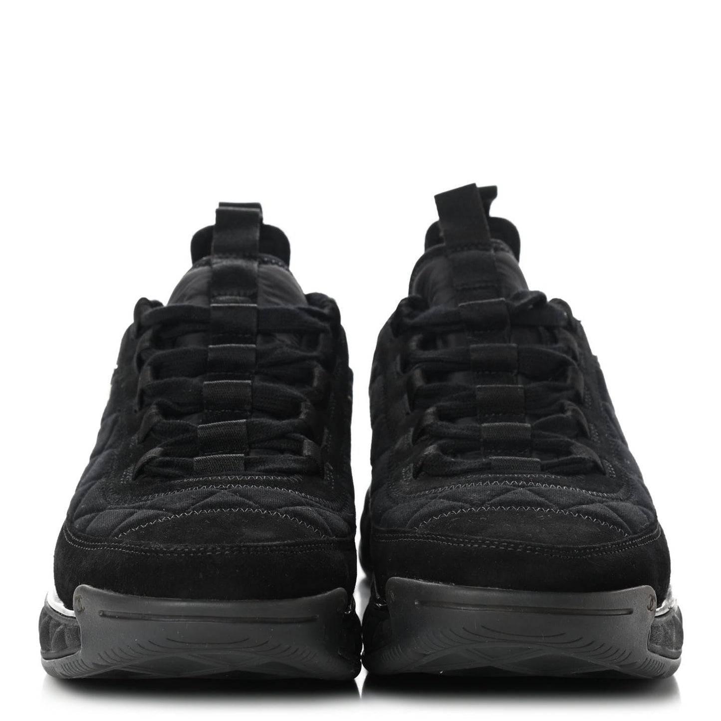 Chanel CC Suede Calfskin Mixed Media Sneakers for Women