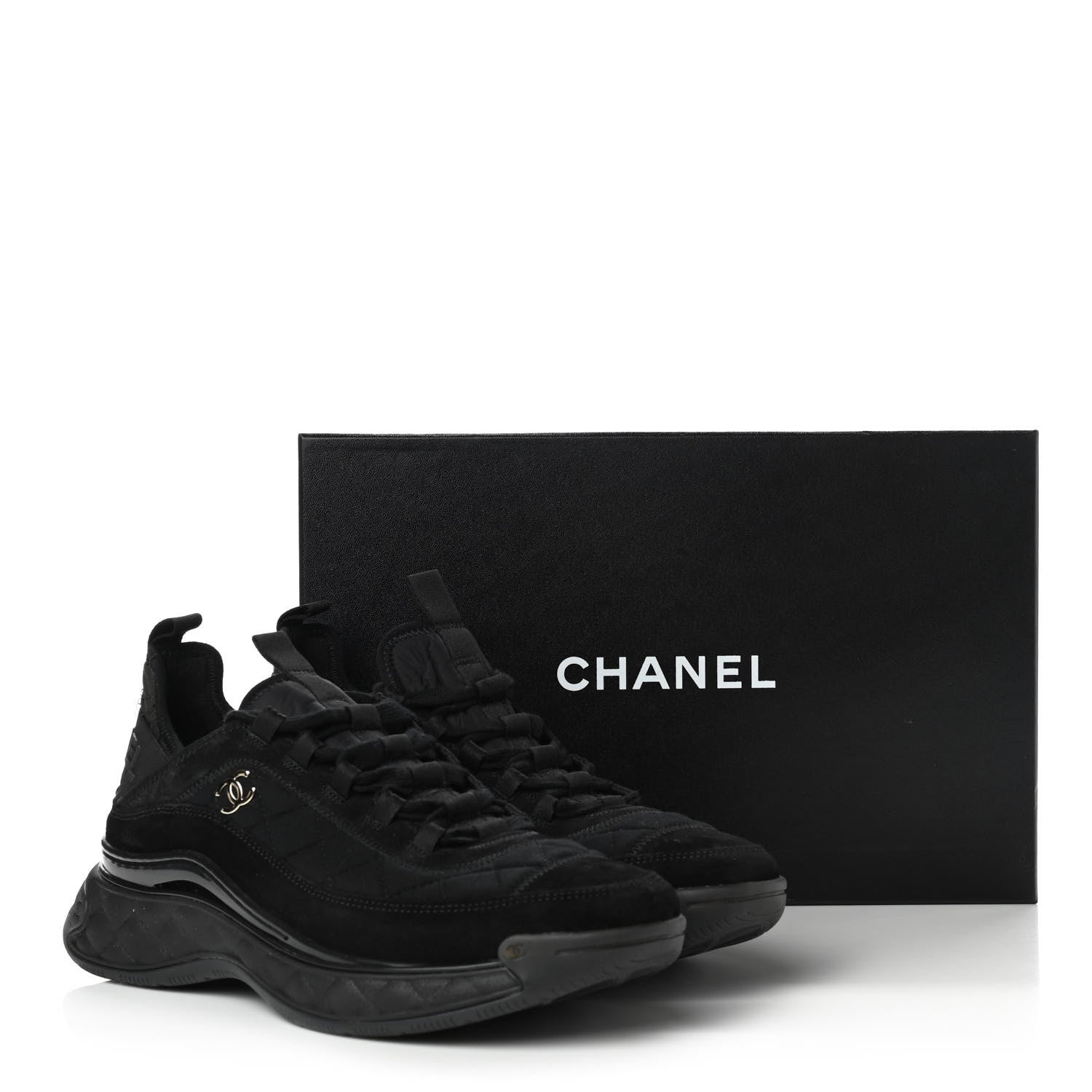 CHANEL CC SUEDE CALFSKIN MIXED MEDIA SNEAKERS