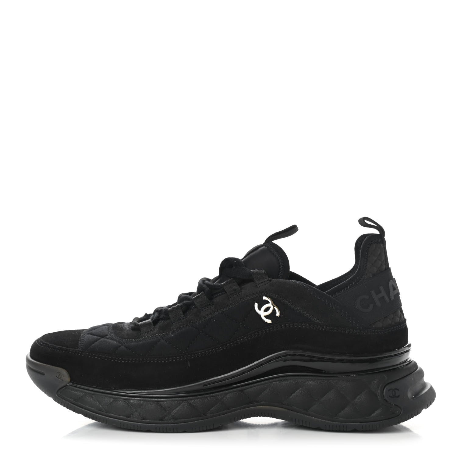 Chanel CC Suede Calfskin Mixed Media Sneakers for Women