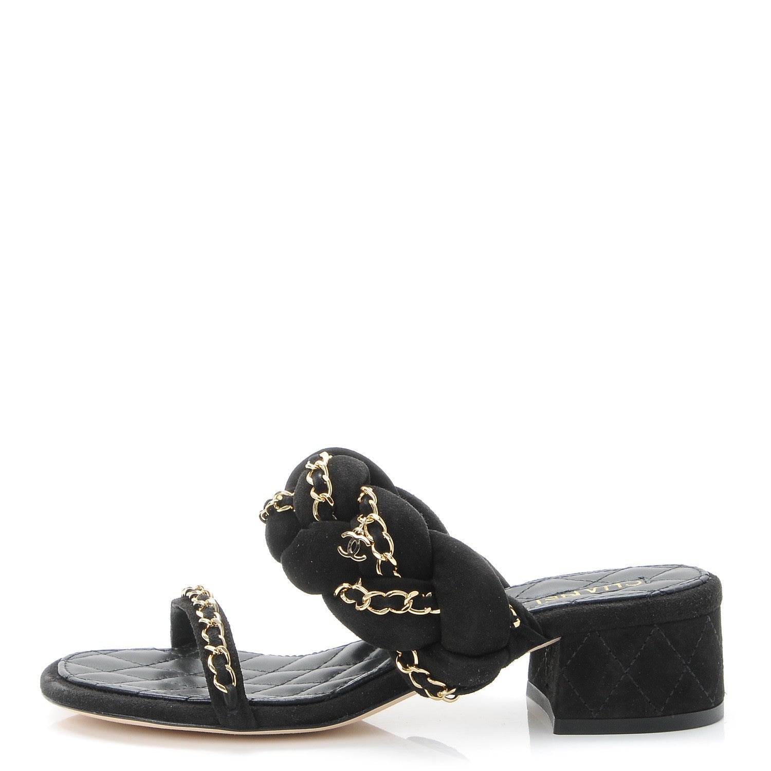 Chanel SUEDE BRAIDED CC CHARM MULES Key Chain