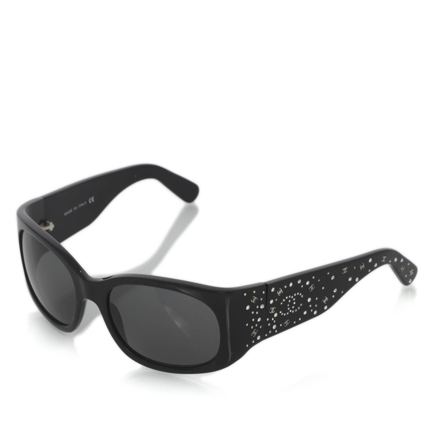 Chanel Swarovski Crystal CC Logo Sunglasses