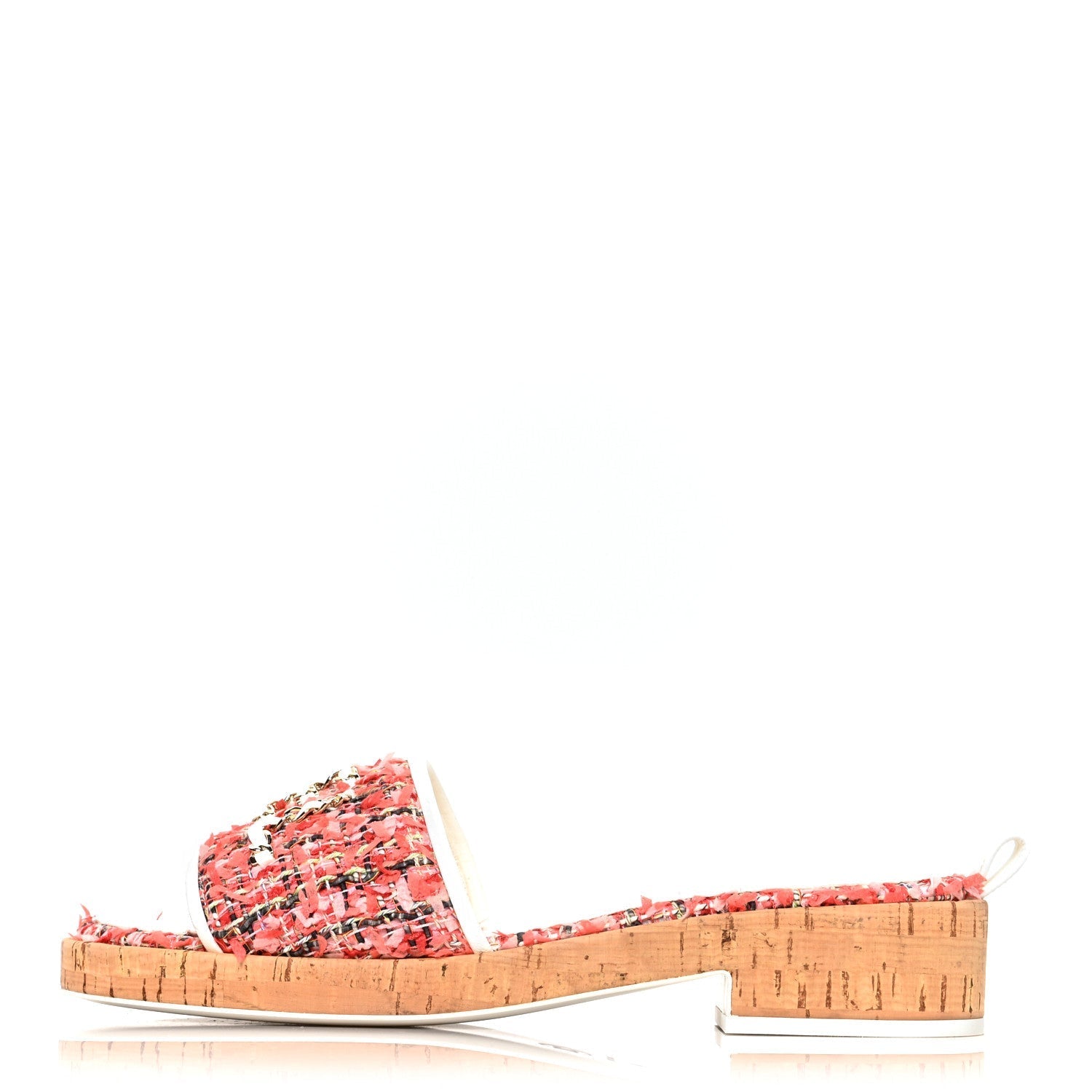 Chanel Tweed Cork "cha Nel" Mule Sandals for Women
