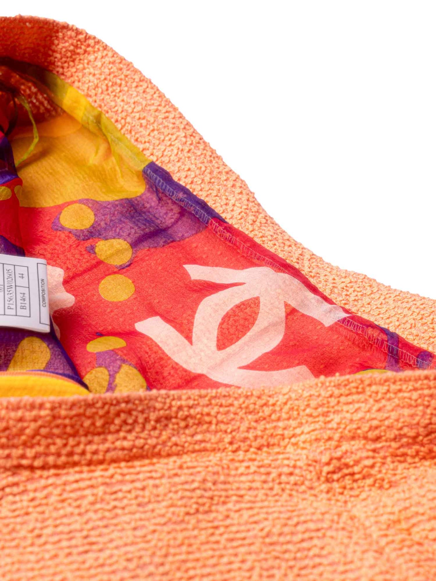 Chanel Tweed Silk Fringe Skirt Orange
