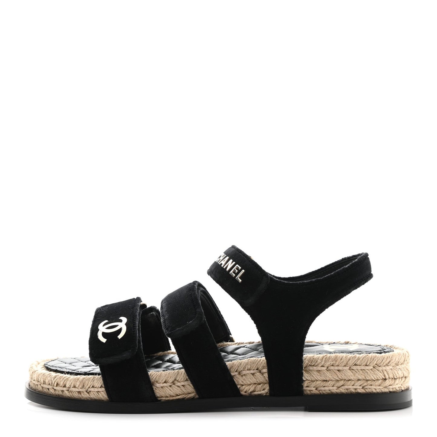 Chanel CC Velvet Lambskin Flat Sandals for Women