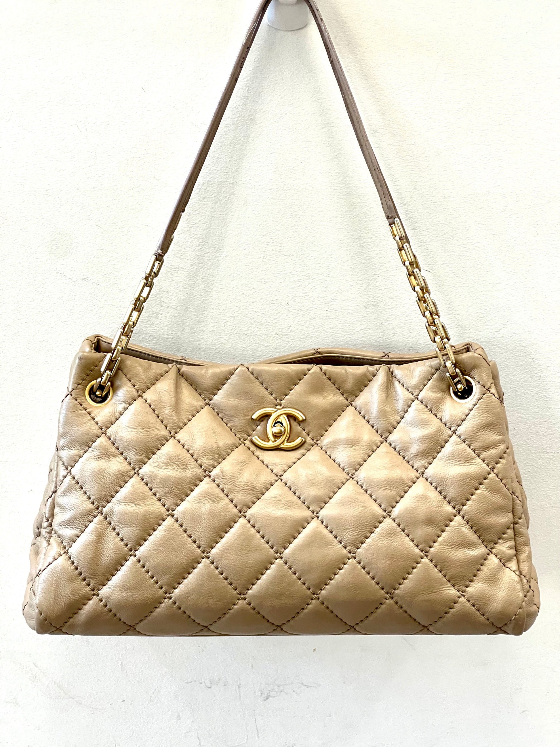 Chanel CC WILD STITCH CALFSKIN Leather Tote Bag