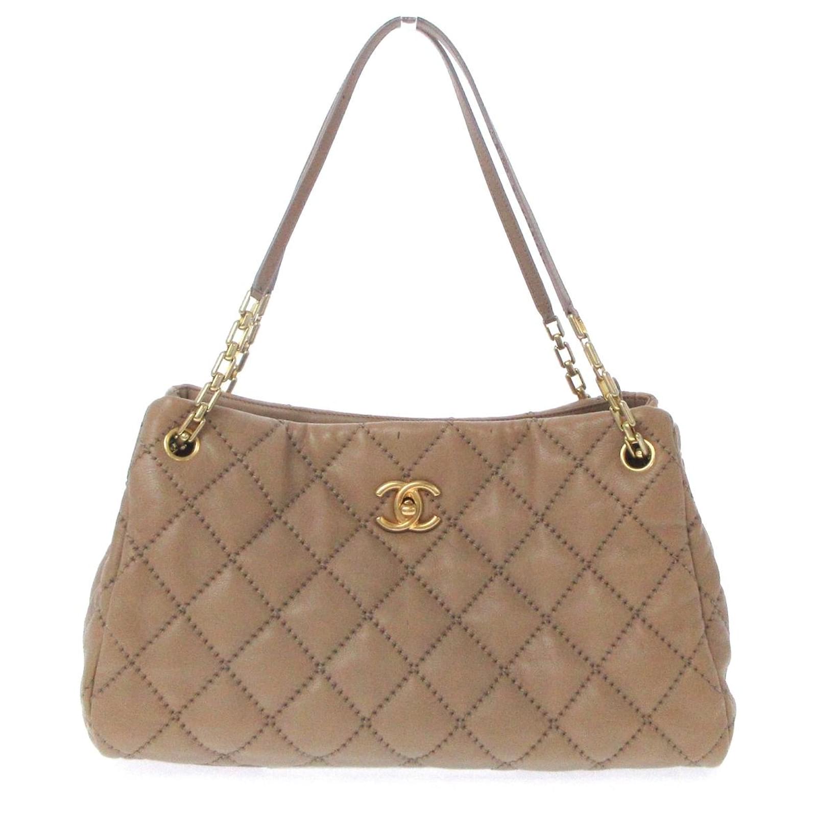 Chanel CC WILD STITCH CALFSKIN Leather Tote Bag